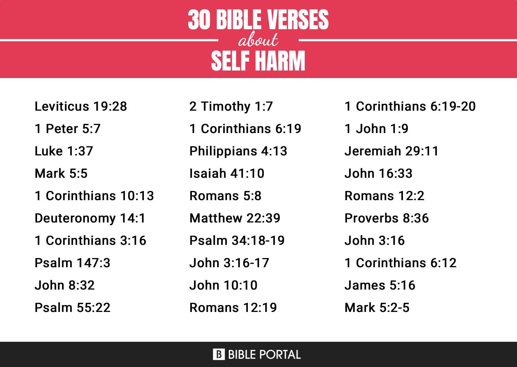 131 Bible Verses about Self Harm