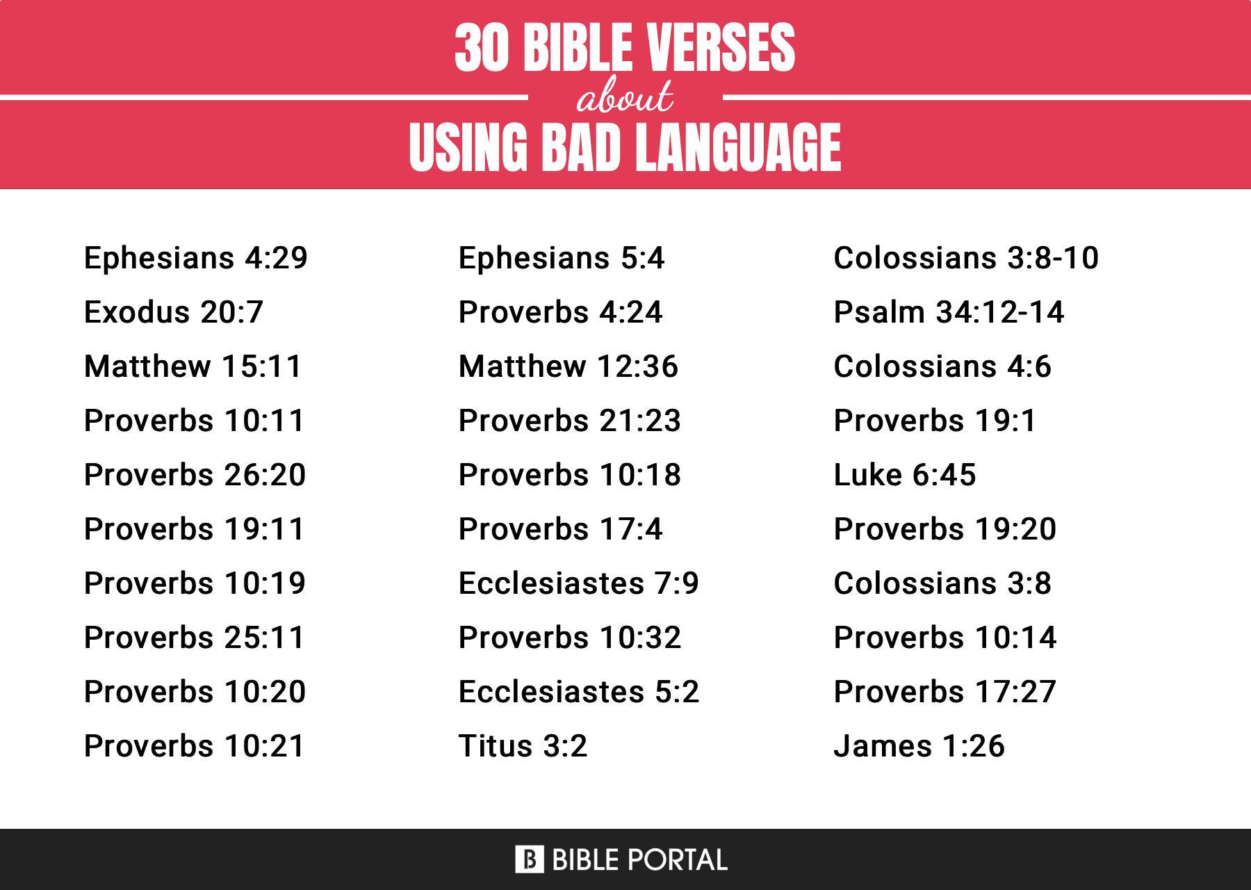 92 Bible Verses about Using Bad Language