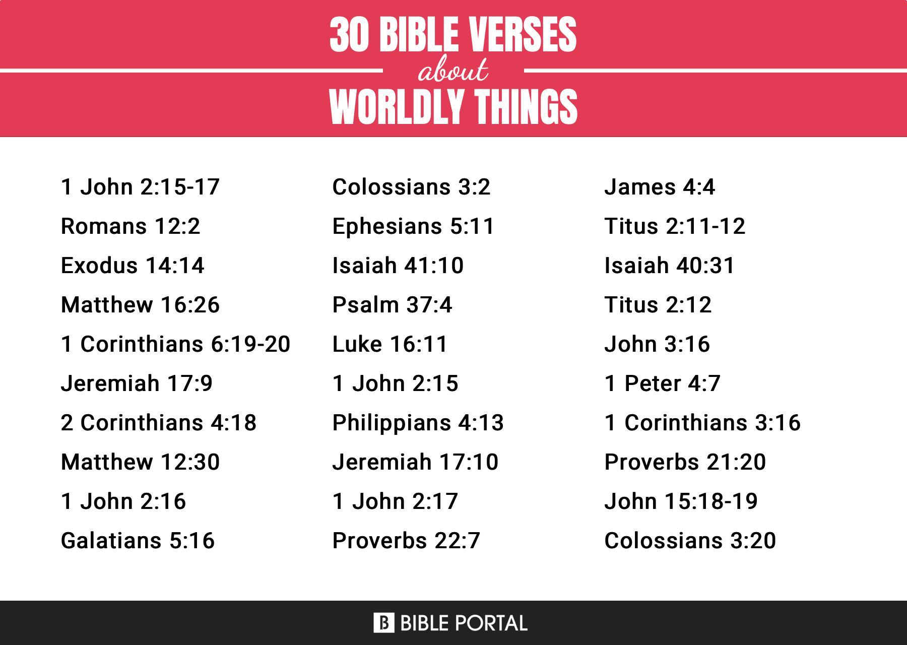 133 Bible Verses about Worldly Things