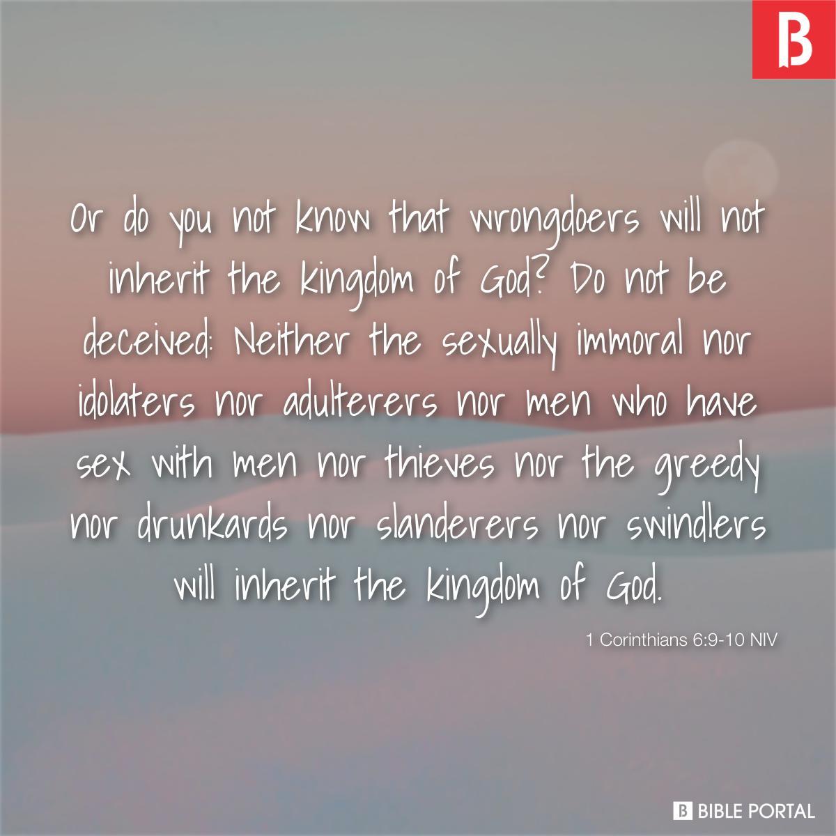 1 Corinthians 6:9-10 NIV