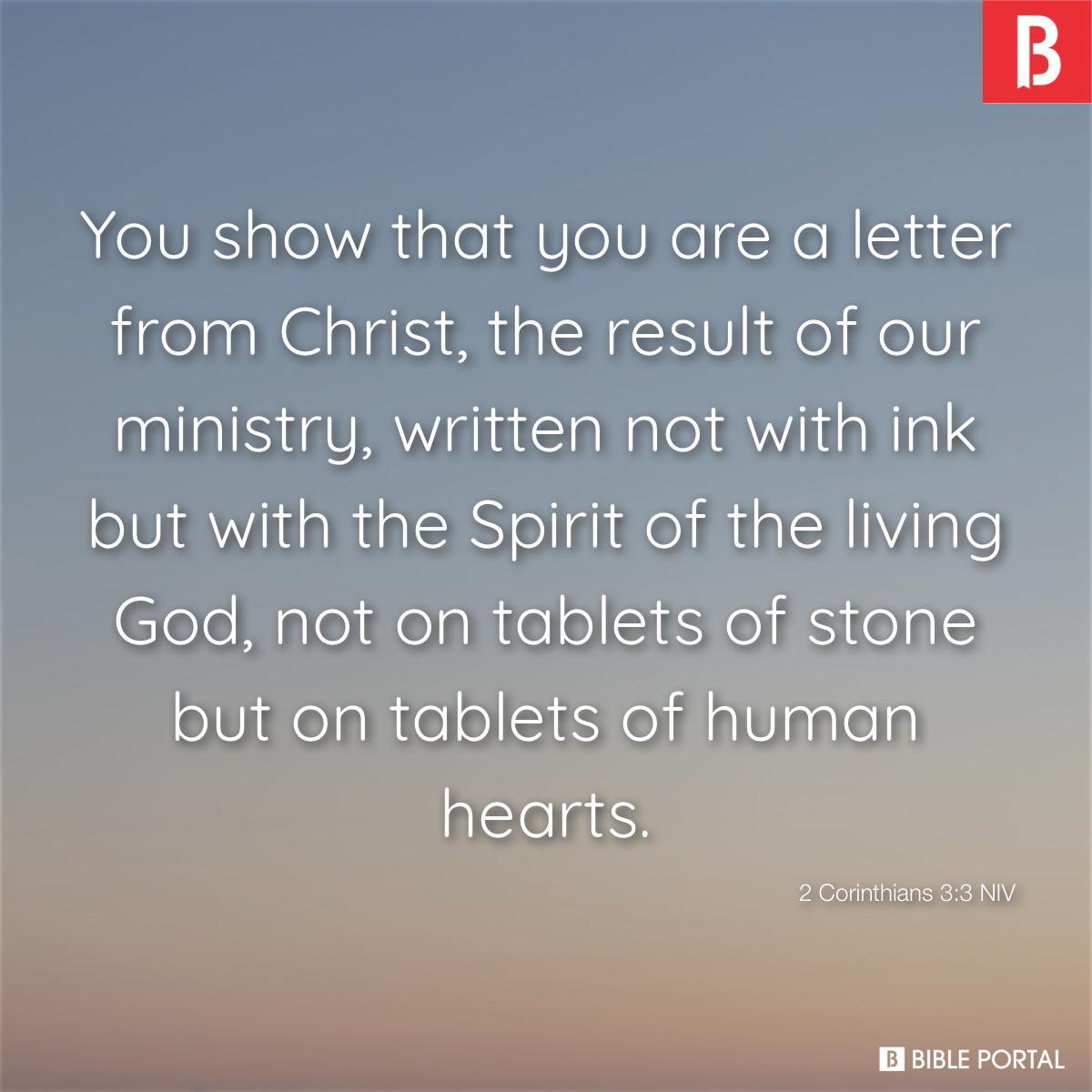 2 Corinthians 3:3 NIV