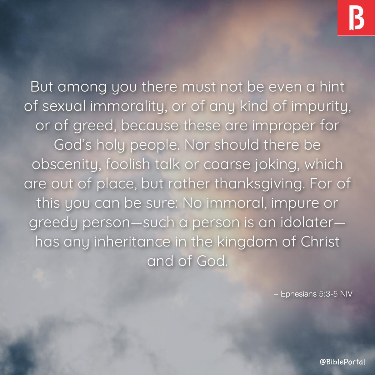 Ephesians 5:3-5 NIV