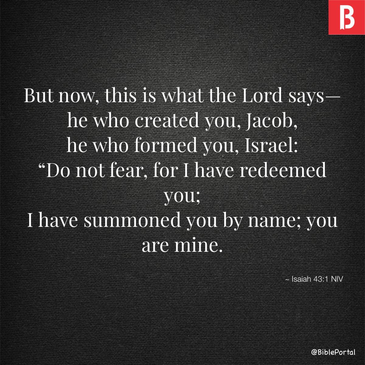 Isaiah 43:1 NIV