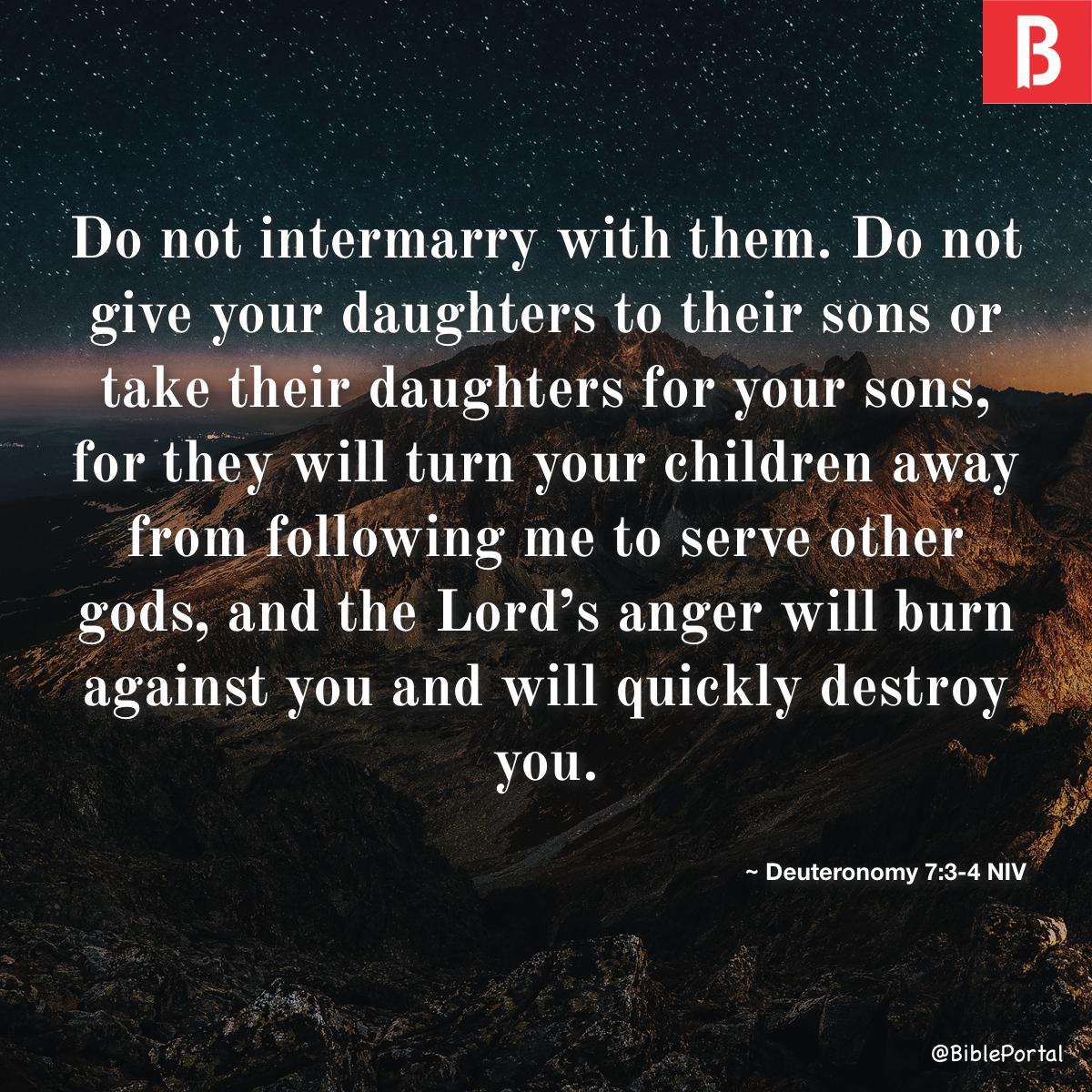 Deuteronomy 7:3-4 NIV