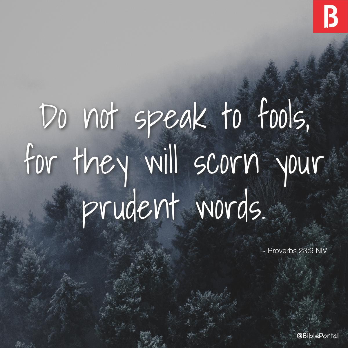 Proverbs 23:9 NIV