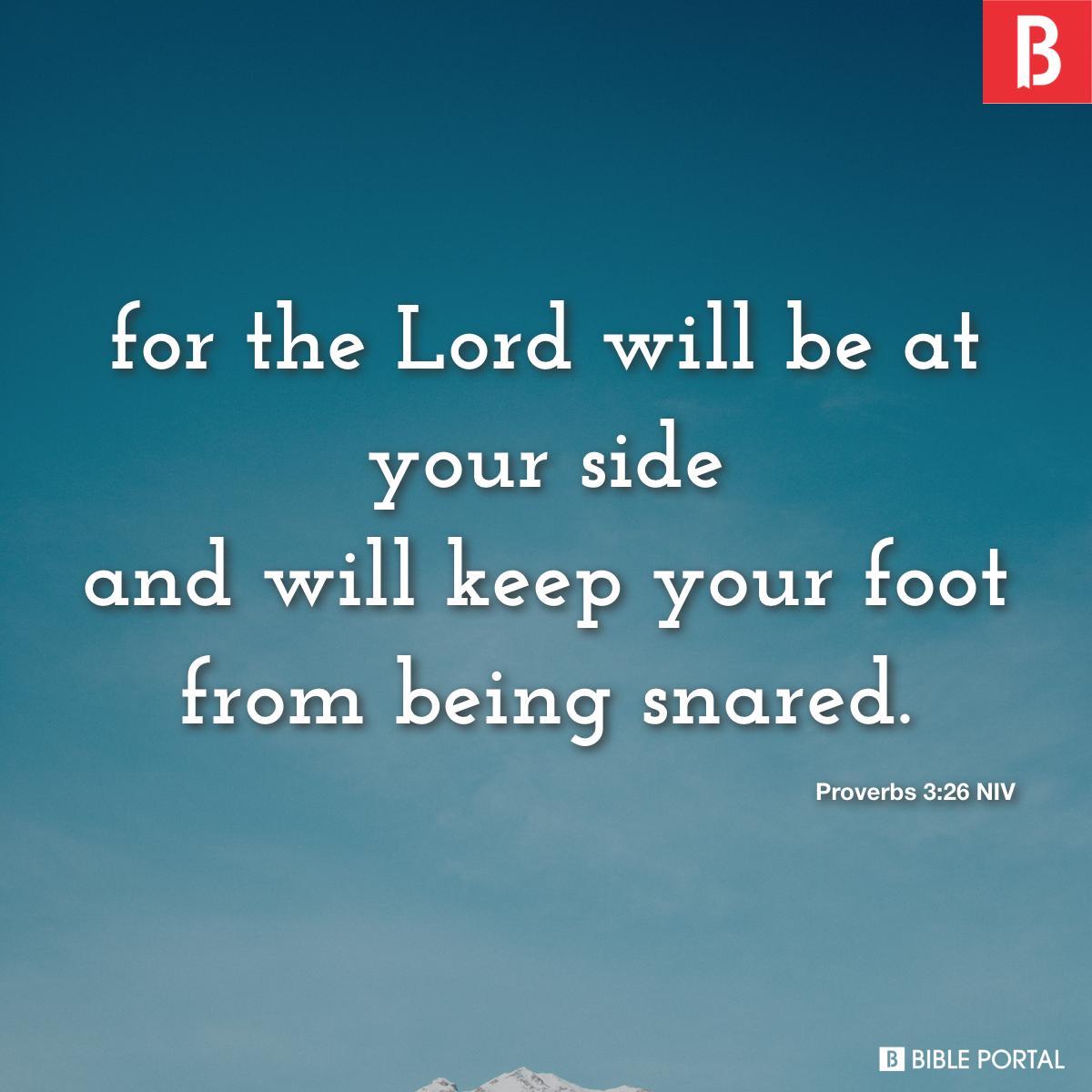 Proverbs 3:26 NIV