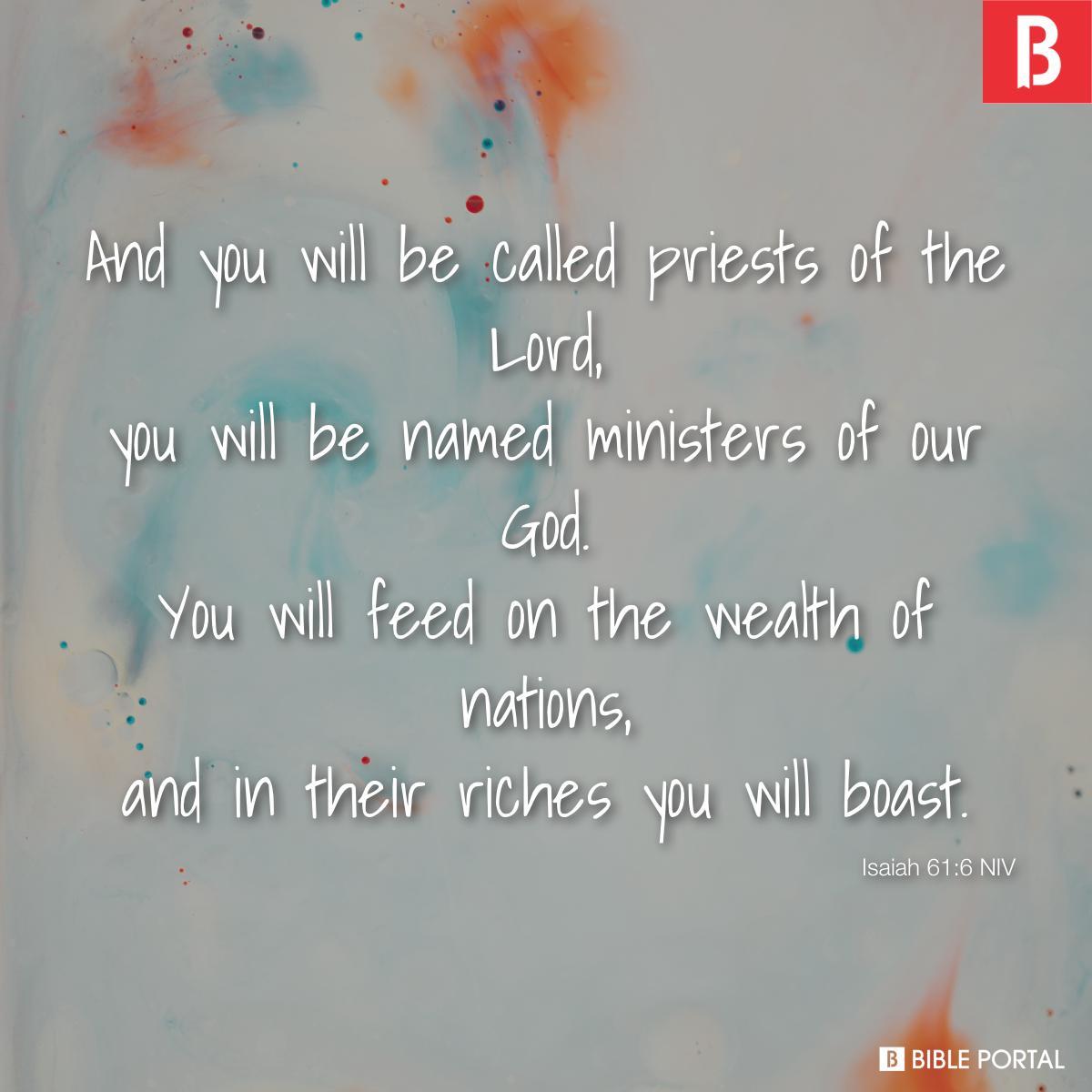 Isaiah 61:6 NIV