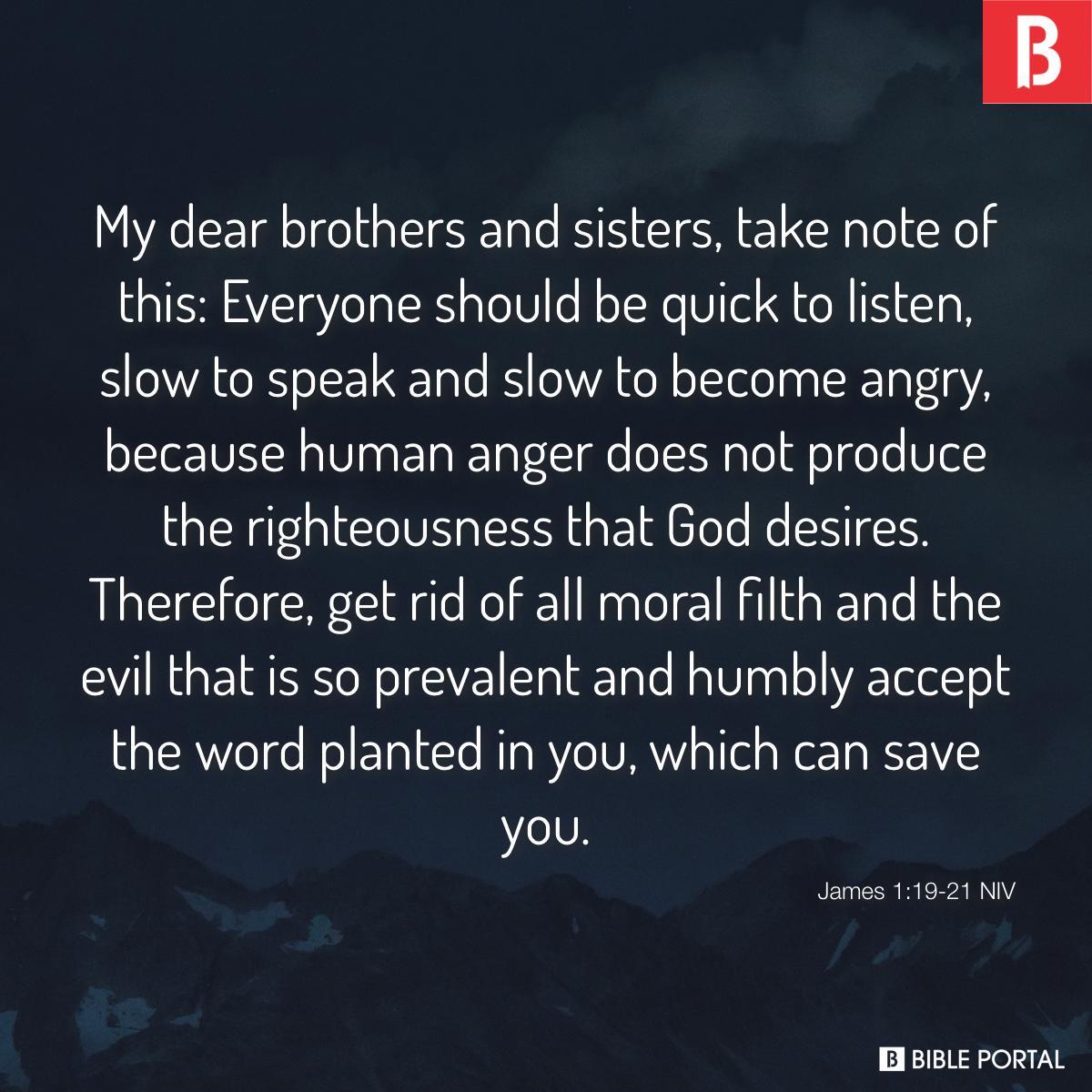 James 1:19-21 NIV
