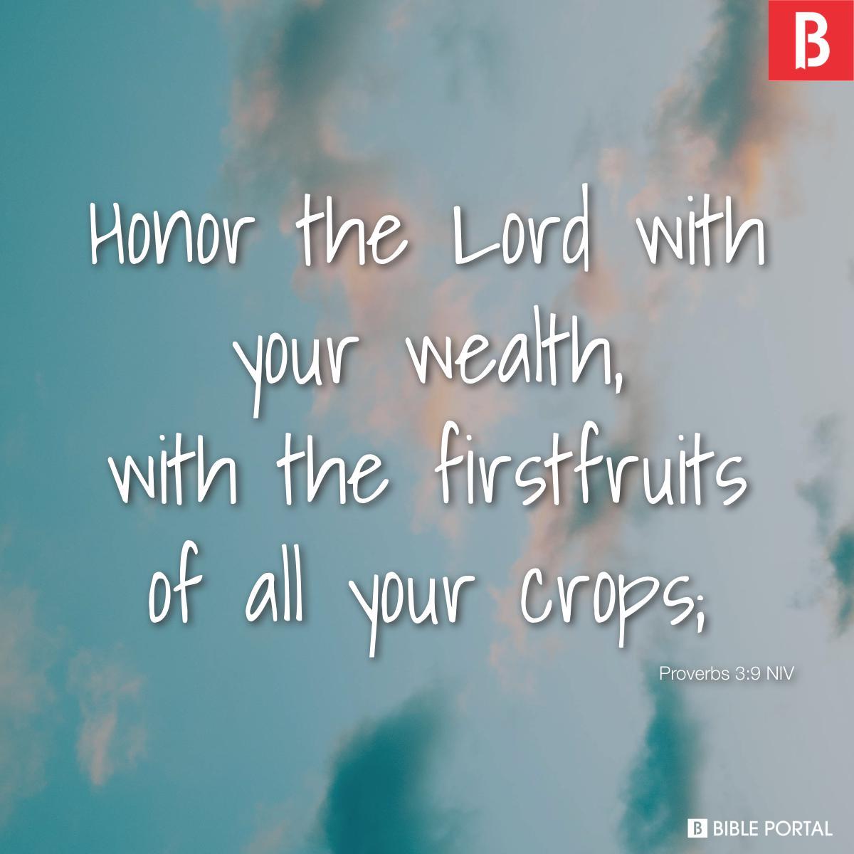 Proverbs 3:9 NIV