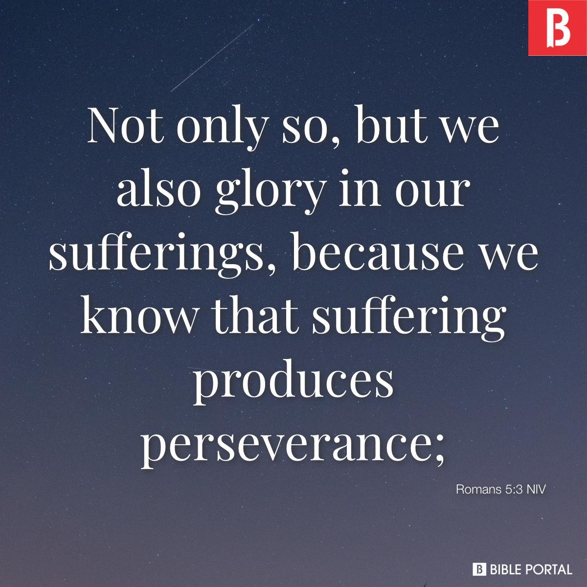 Bible verse of the day - May 4, 2024 - Romans 5:3