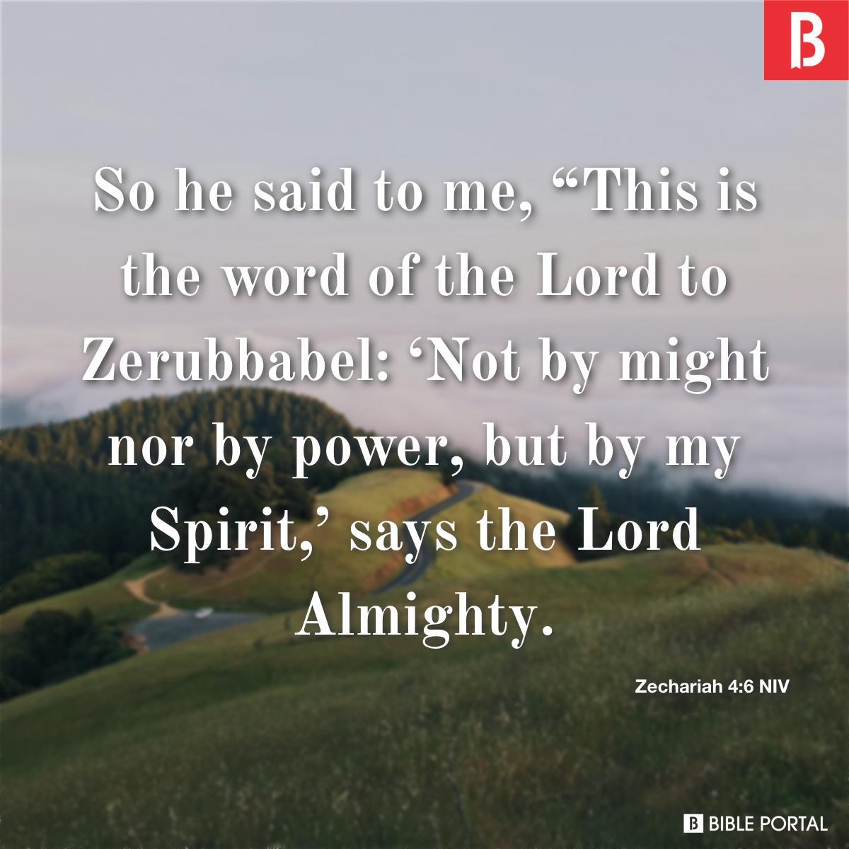 Zechariah 4:6 NIV